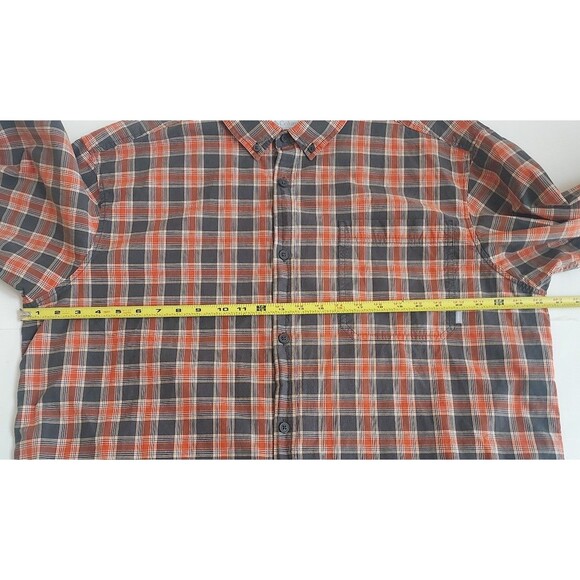 Mens Columbia 100% Cotton Gray & Orange Plaid LS Button Down Shirt Size XXL - Picture 9 of 9